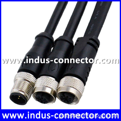 M12 female protection class 3 pin ip68 underwater power cable code